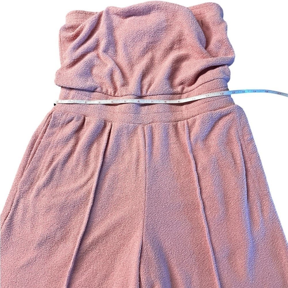 Out From Under Urban Outfitters Pink Strapless Soft Jumpsuit Wide-Leg Size Small - Picture 7 of 15